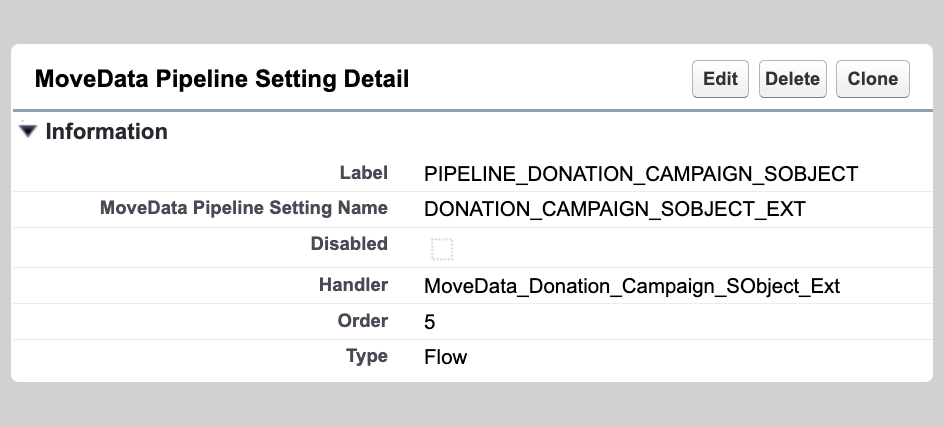 Campaign phase SObject registration example in pipeline metadata settings
