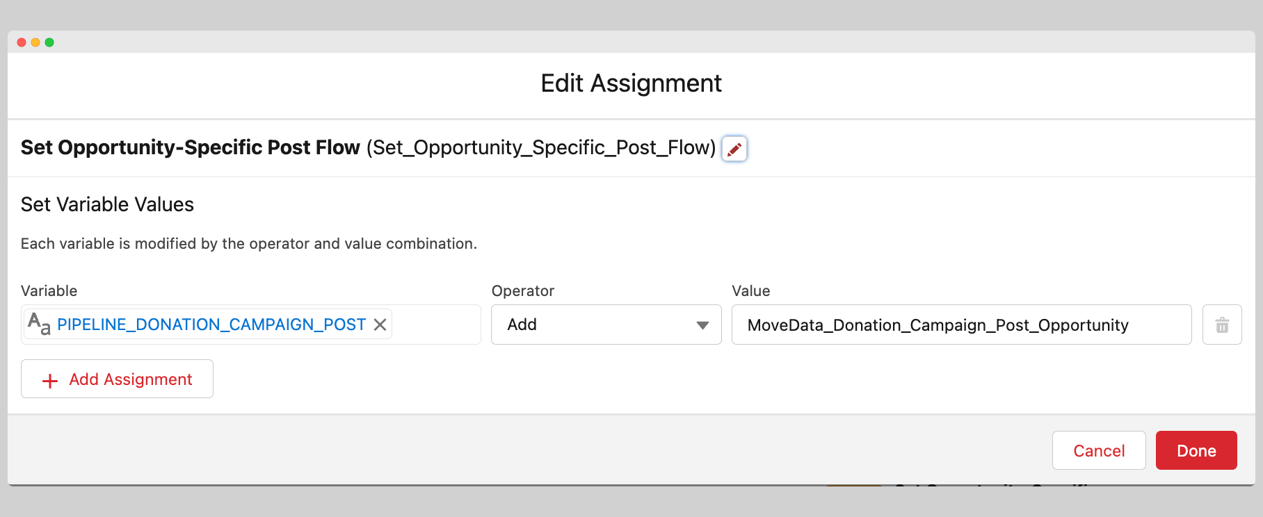 Set Post Upsert metadata flow action