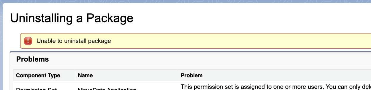 Uninstall failed due to dependencies