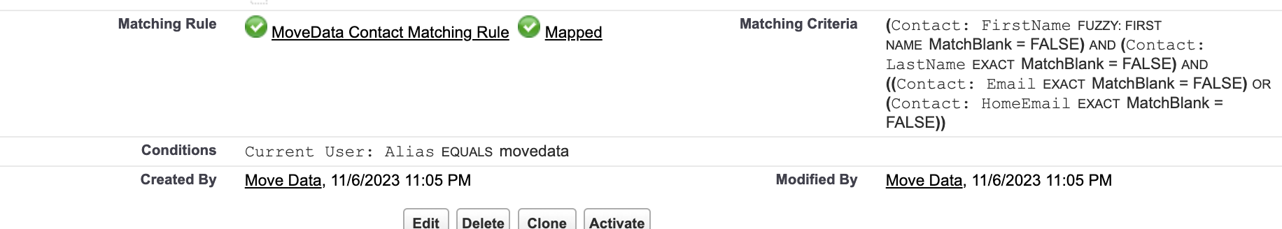 Duplicate rule include condition for MoveData user