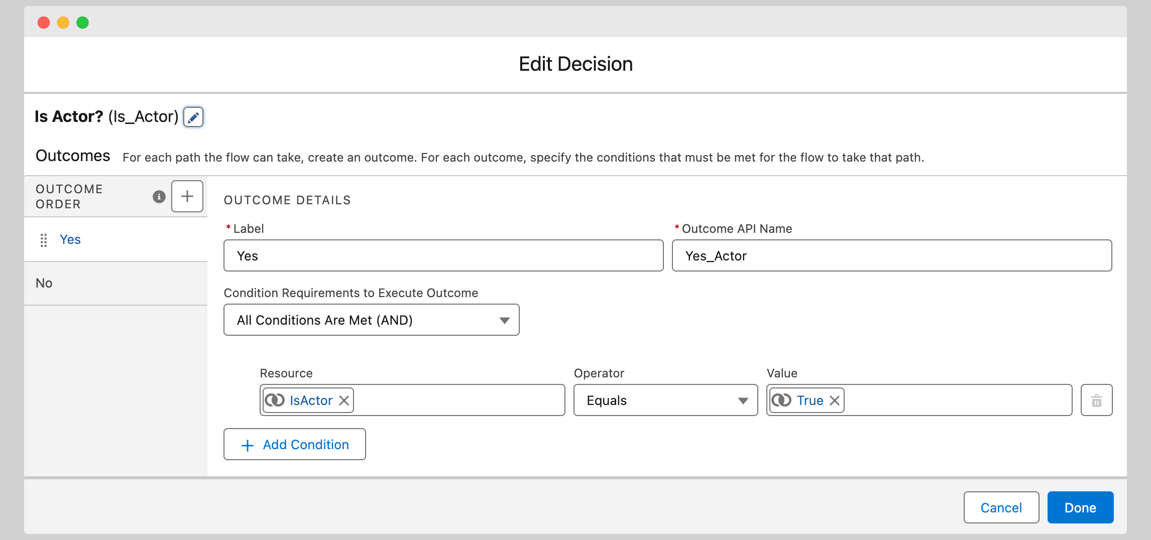 IsActor evaluation