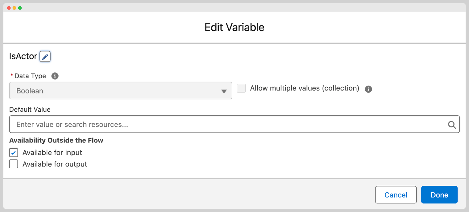 IsActor variable